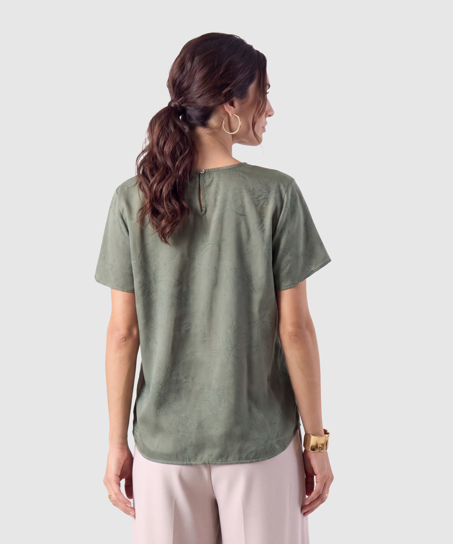 Blusa Cuello Redondo Para Mujer