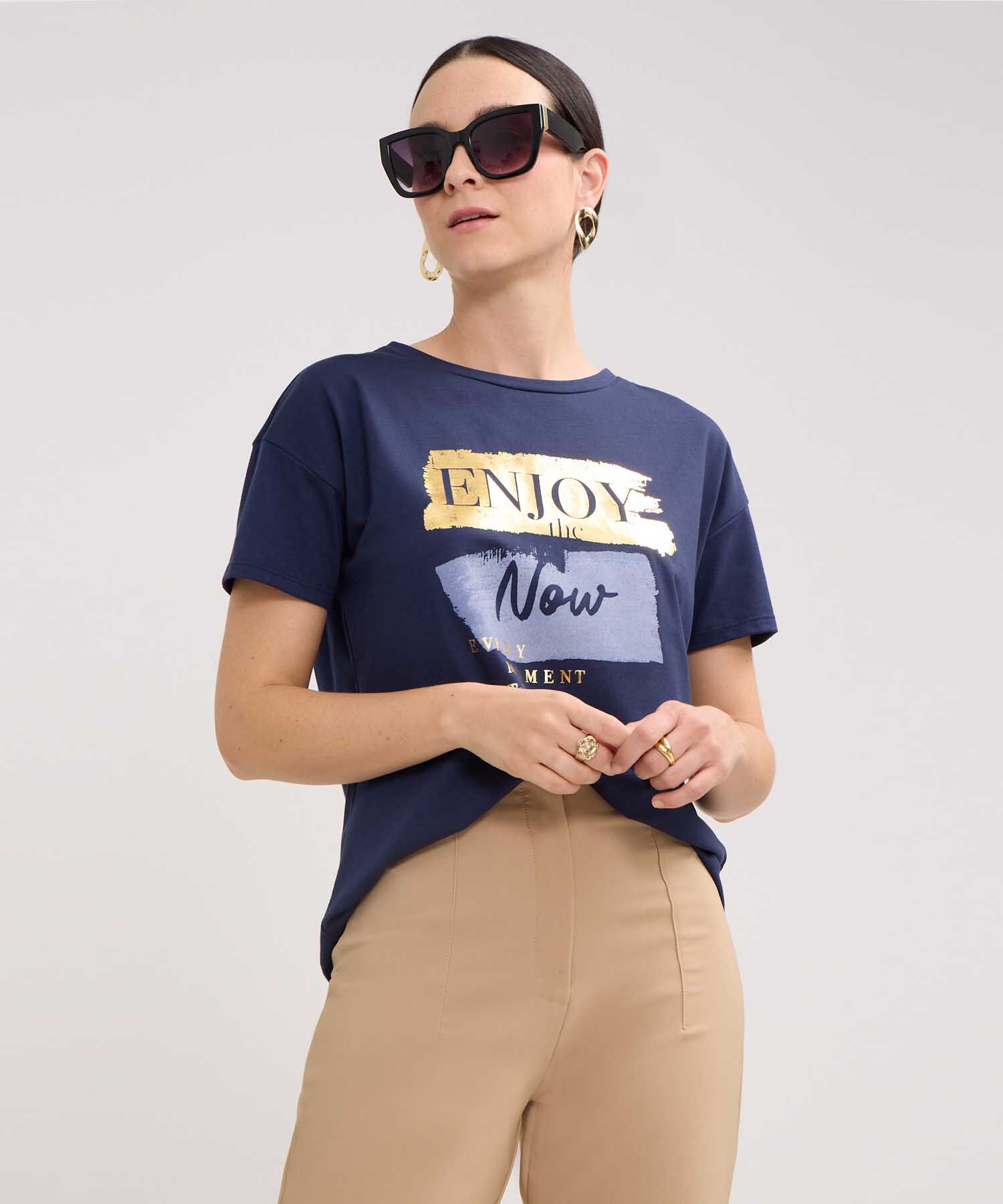 Camiseta Manga Corta Corrida Con Screen En Frente