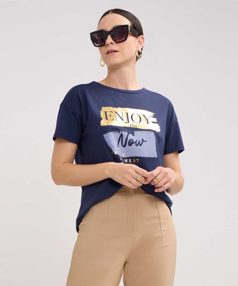 Camiseta Manga Corta Corrida Con Screen En Frente