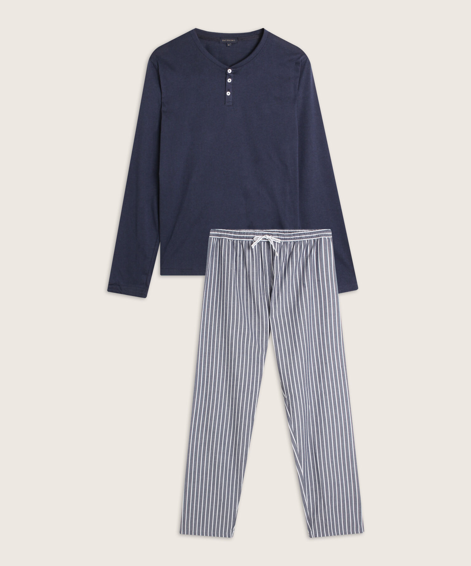 Pijama Manga Larga Cuello Henley