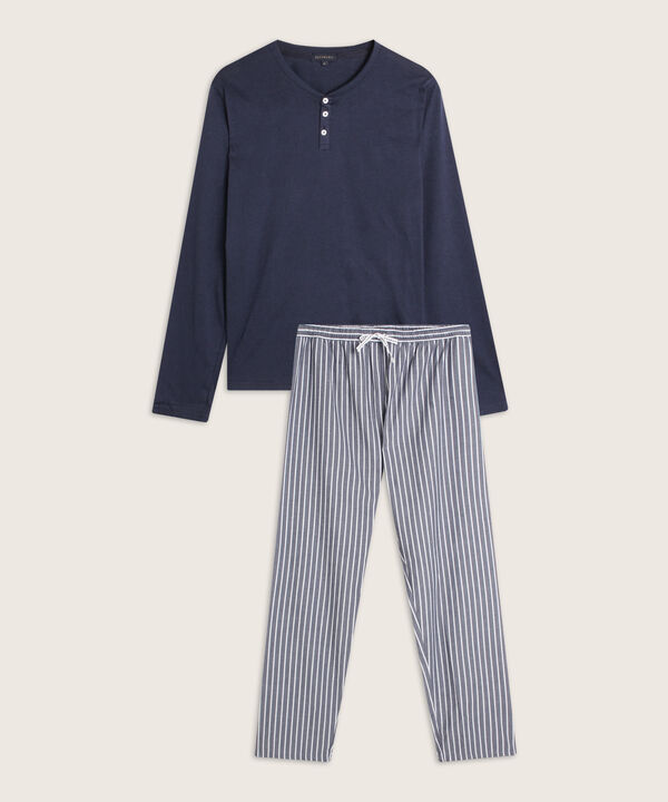 Pijama Manga Larga Cuello Henley