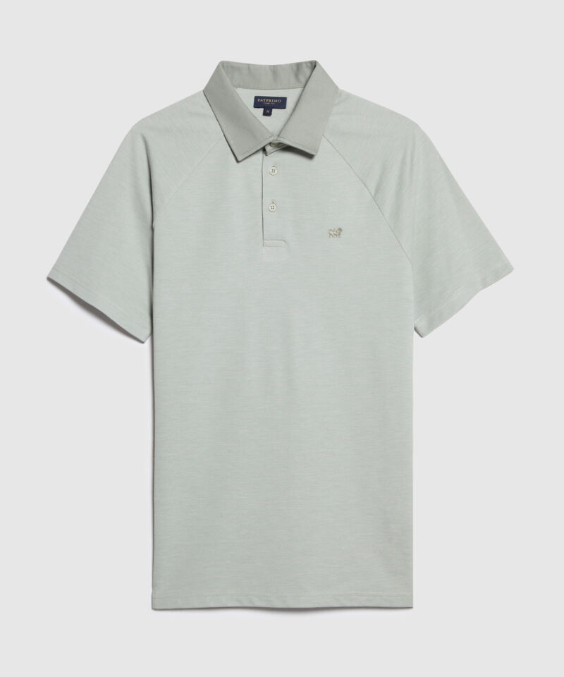 Polo  Cuello Duro, Manga Ranglan, Silueta Slim Fit, Citrico Marinero