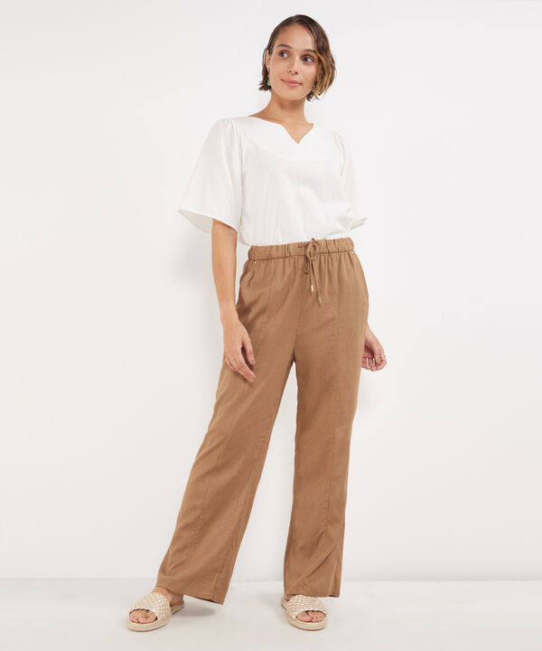 Pantalón Bota Recta En Lino