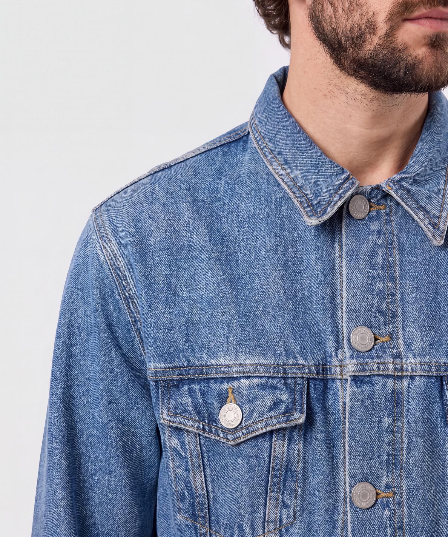 Chaqueta Denim Con Botones Hombre