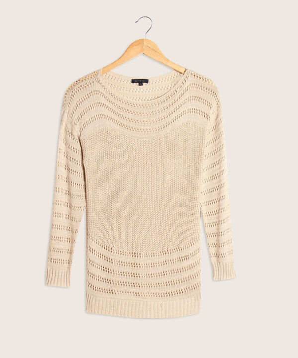 Saco Cuello Semi Bandeja Manga Larga Con Hilos Metalizados