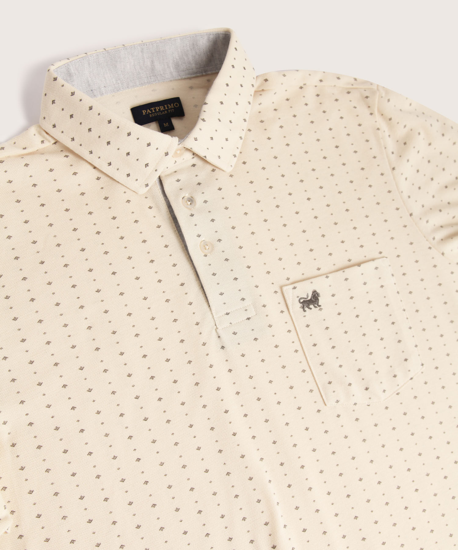 Polo Estampada Textura Cuello Duro