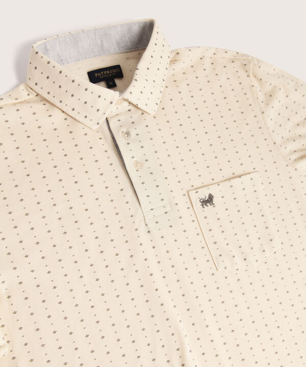 Polo Estampada Textura Cuello Duro
