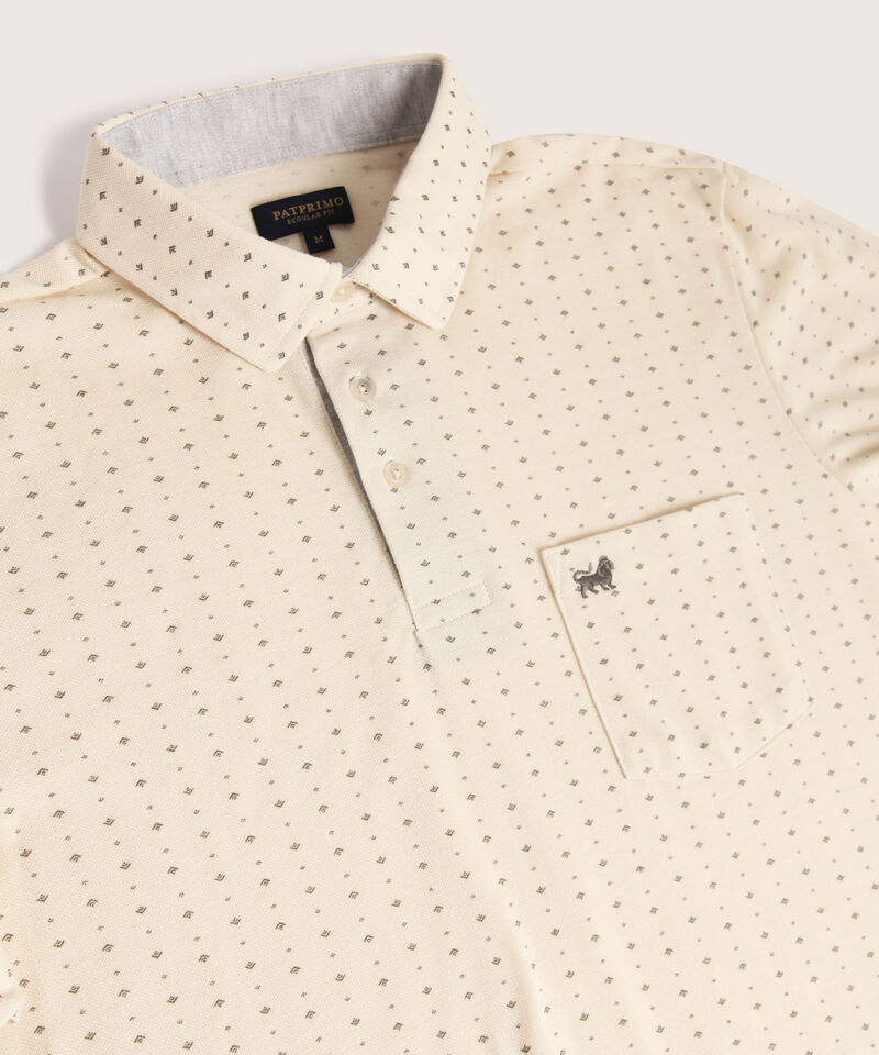 Polo Estampada Textura Cuello Duro