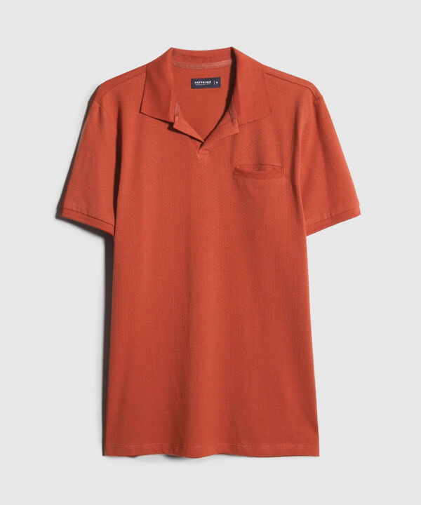 Polo Unicolor Cuello Y Puños Tejidos