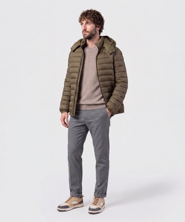 Chaqueta Acolchada Con Capota Hombre
