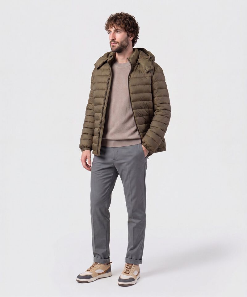 Chaqueta Acolchada Con Capota Hombre