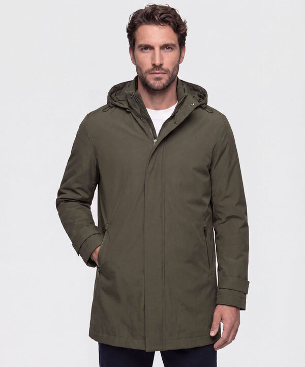 Chaqueta Tipo Parka Con Capucha Para Hombre