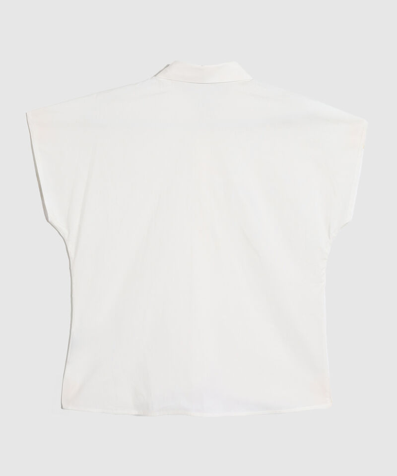 Camisa Unicolor Bordada En Hombros
