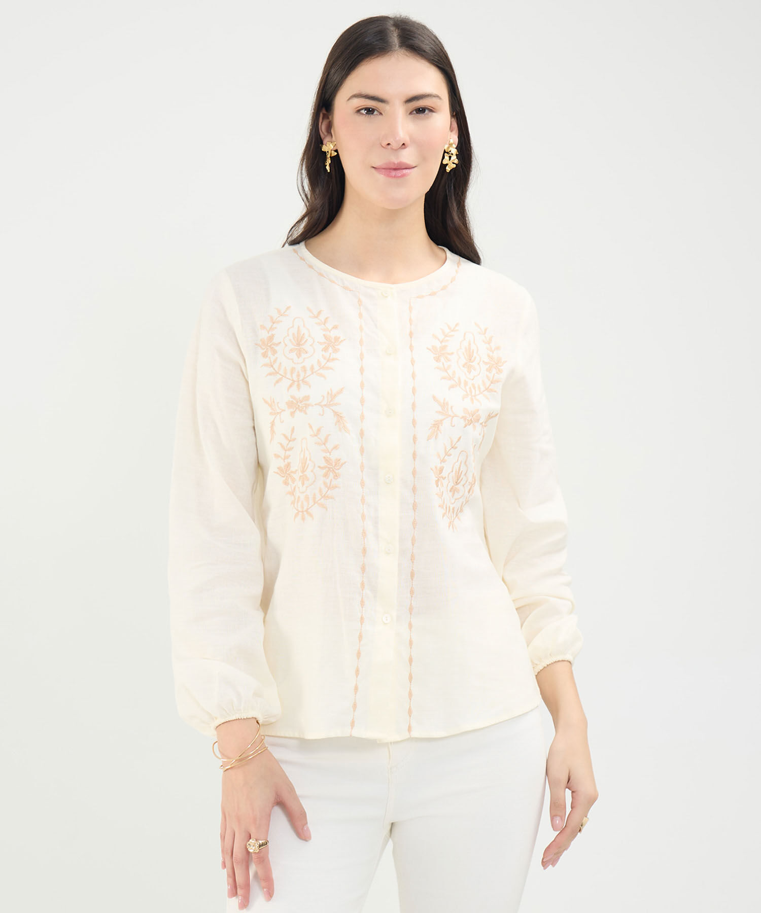 Blusa Bordado Botánico