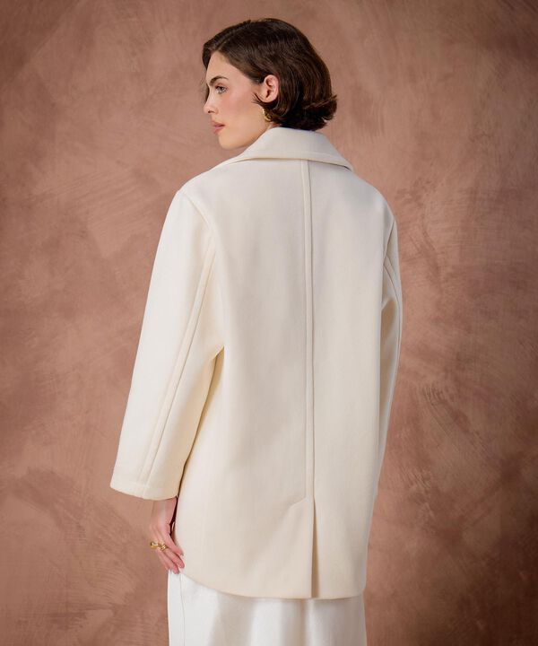 Chaqueta Mujer Cruzada Doble Botonadura Lana