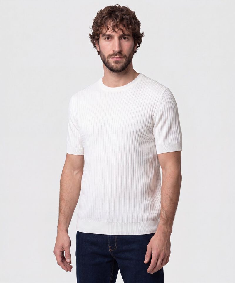 Camiseta Acanalada De Punto Hombre