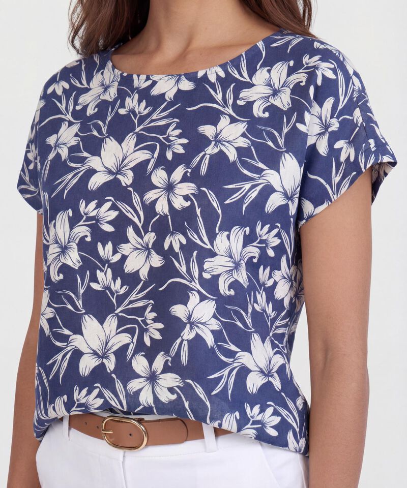 Blusa Estampada, Manga Corta Corrida
