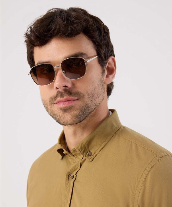 Gafas de Sol Montura Met&aacute;lica Fina Para Hombre image number null