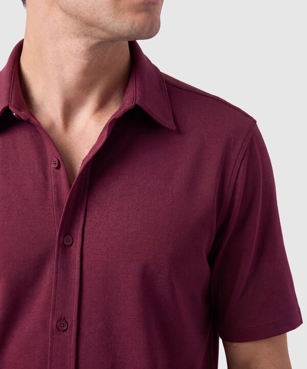 Camisa Manga Corta Unicolor Para Hombre