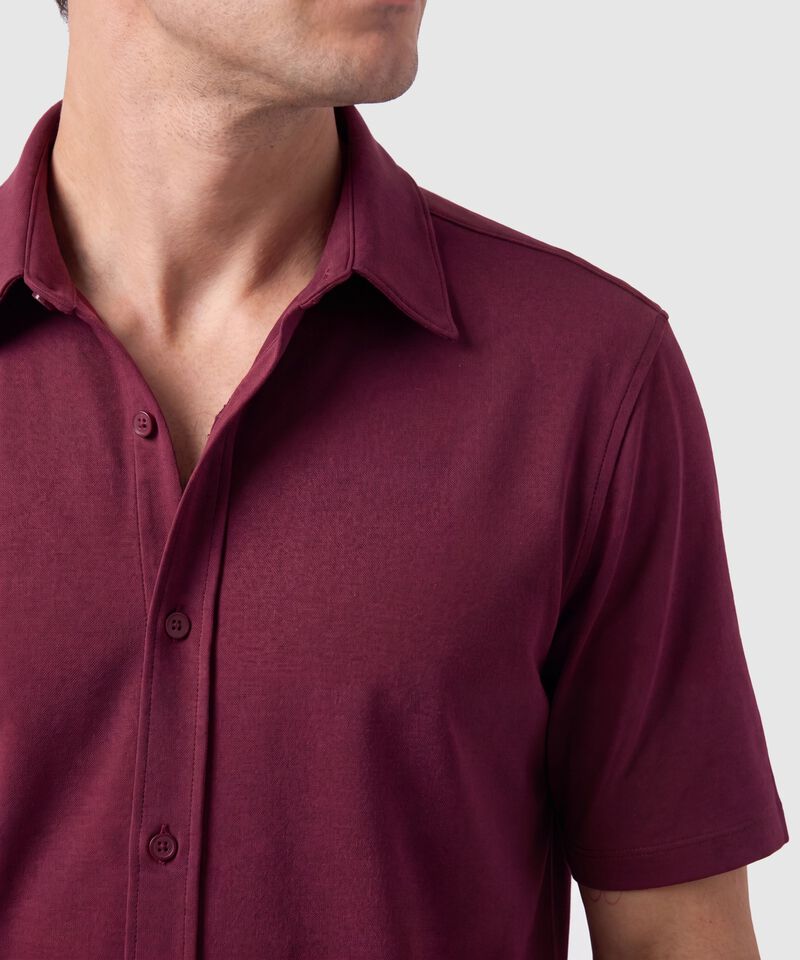 Camisa Manga Corta Unicolor Para Hombre
