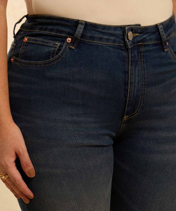 Jeans De Bota Recta Y Tiro Alto Para Mujer Curvy