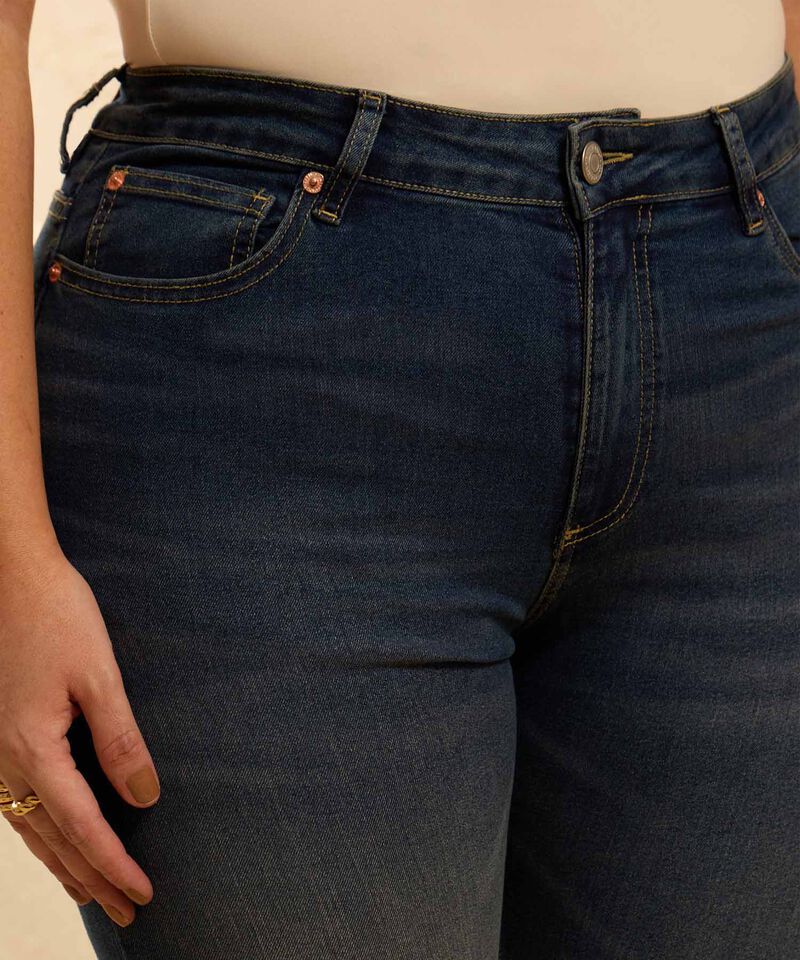 Jeans De Bota Recta Y Tiro Alto Para Mujer Curvy