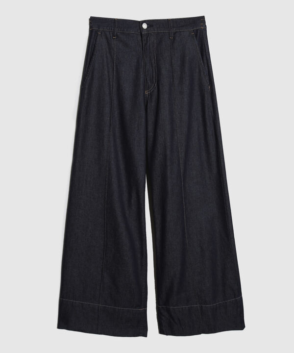Jeans Wide Leg Tono Oscuro