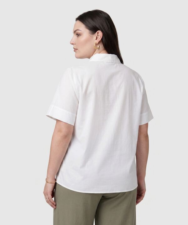 Camisa Manga Corta Con Aplique Para Mujer Curvy