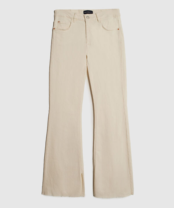 Jeans Flare Tono Blanco
