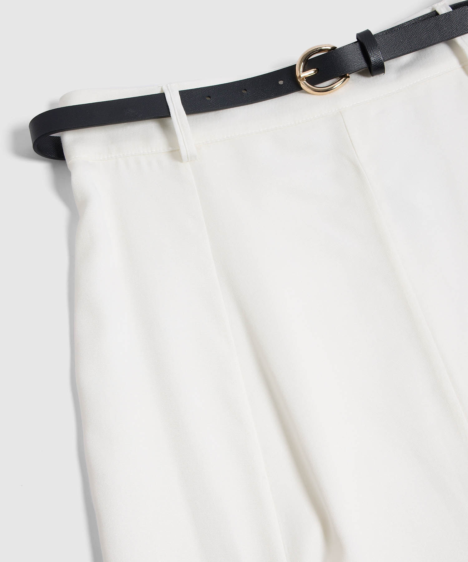 Falda Larga Fluida con Cintur&oacute;n para Mujer