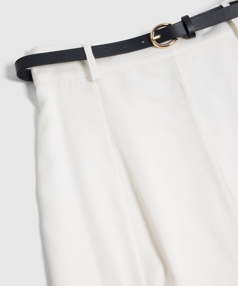 Falda Larga Fluida con Cintur&oacute;n para Mujer