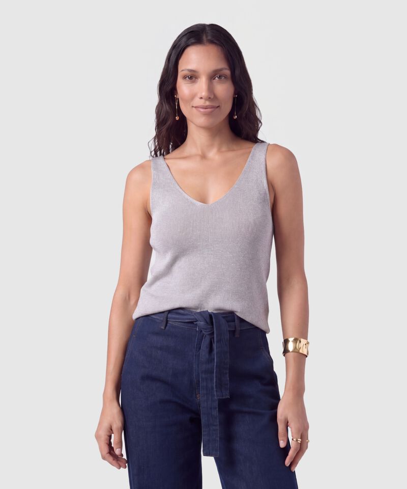 Camiseta Sin Mangas Cuello V Para Mujer