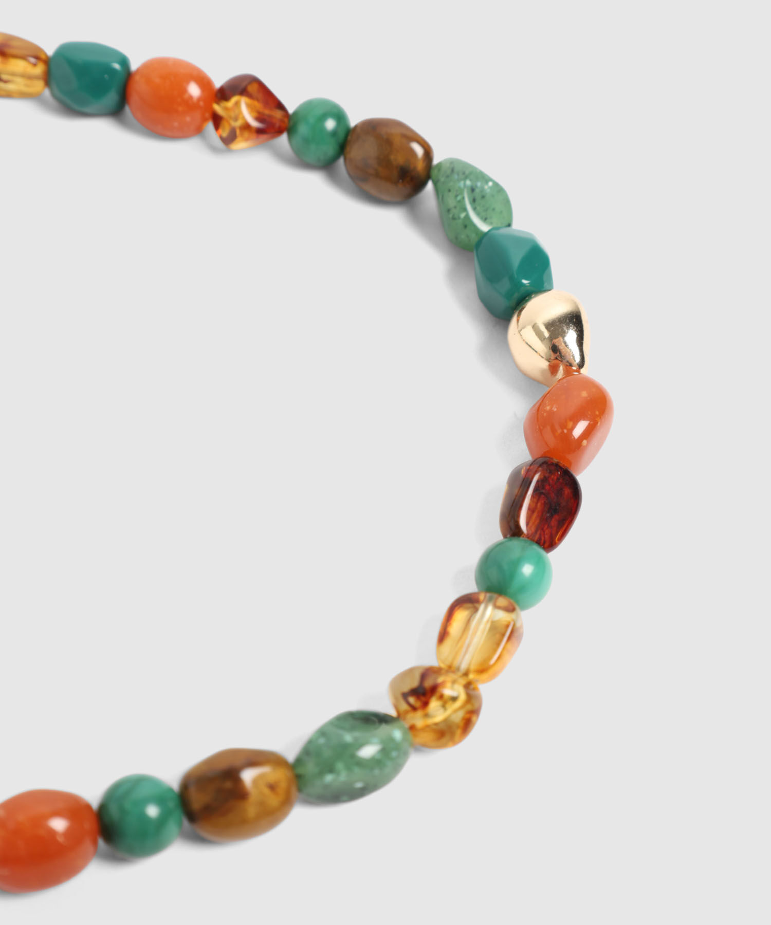 Collar De Piedras Lisas Y Esferas Para Mujer