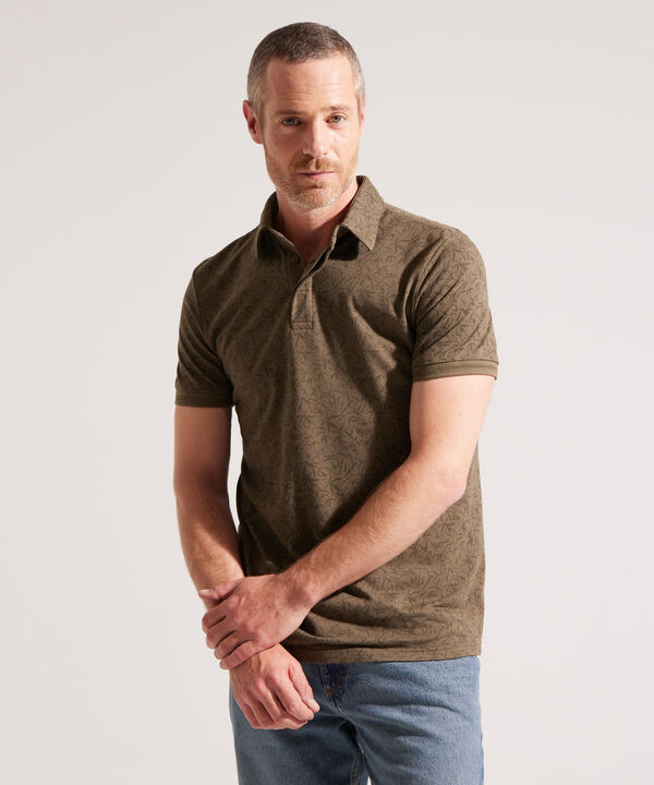 Polo Manga Corta Estampada Slim