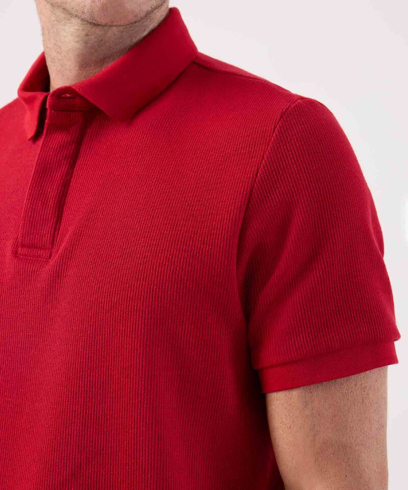 Polo Clásico de Manga Corta Textura Acanalada Para Hombre