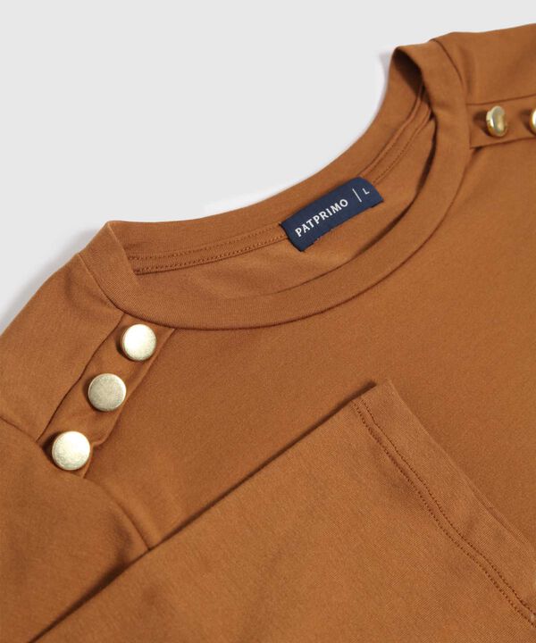 Camiseta Unicolor Con Detalle  image number null