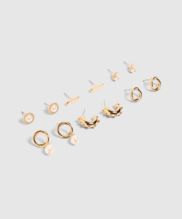 Set X6 Aretes Con Perlas Para Mujer