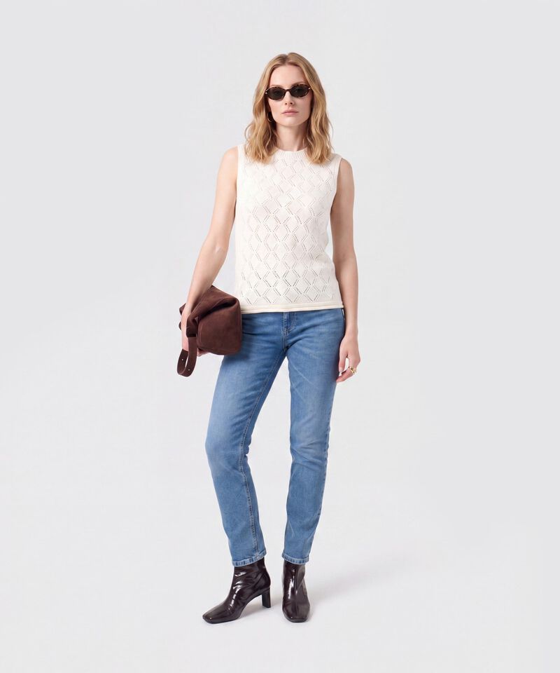 Camiseta De Punto Con Textura Para Mujer