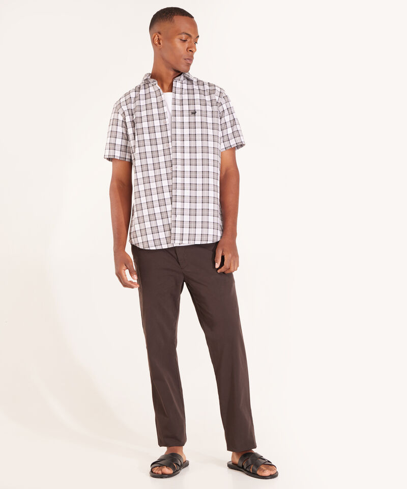 Camisa Preteñida Manga Corta Con Bolsillo Y Silueta Slim Fit, Sunset Dust Línea Moda