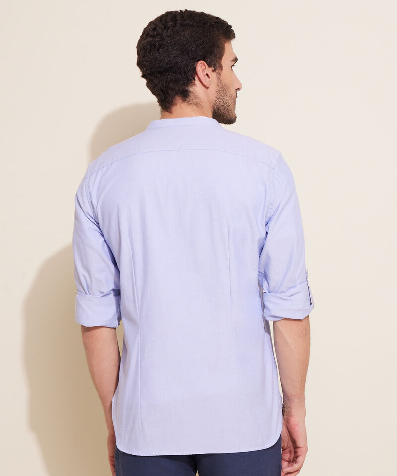 Camisa Manga Larga Cuello Neru,  Con Charretera