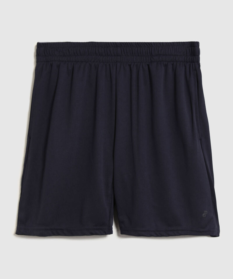 Bermuda Punto Unicolor Con Bolsillos