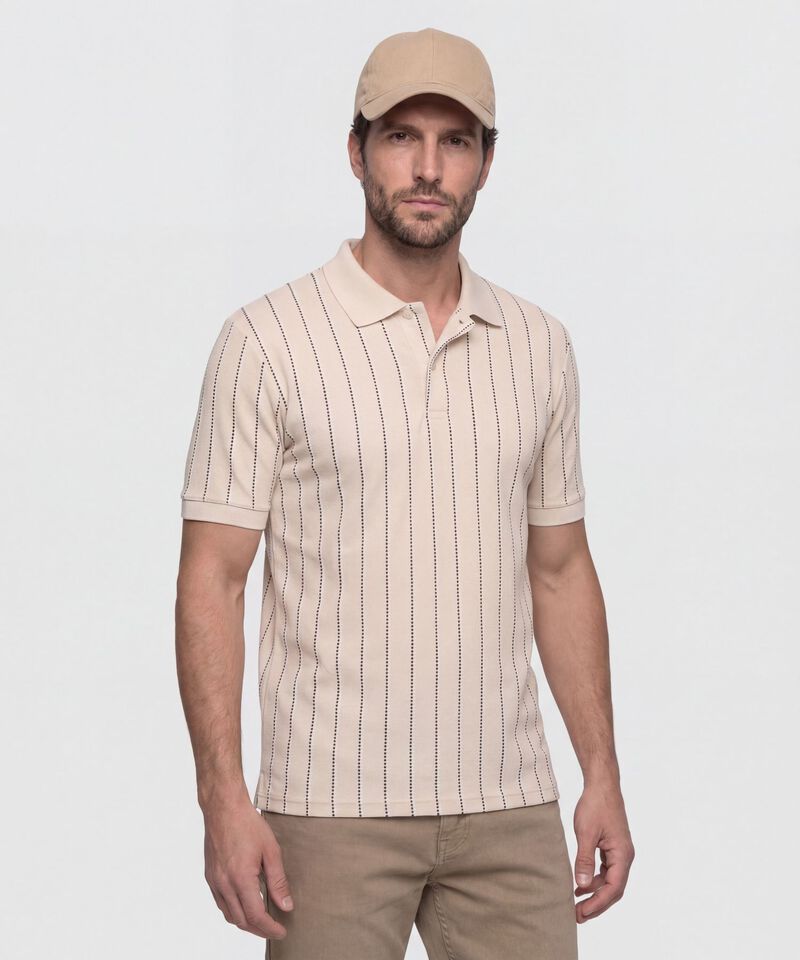 Polo Hombre Manga Corta con Cuello de Rib