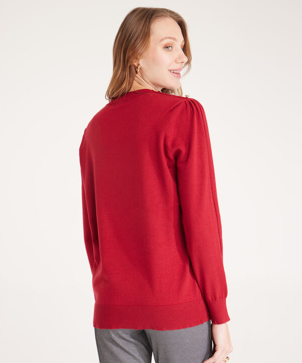 Saco cuello Redondo Con Detalle De Botones En Hombro Manga Larga