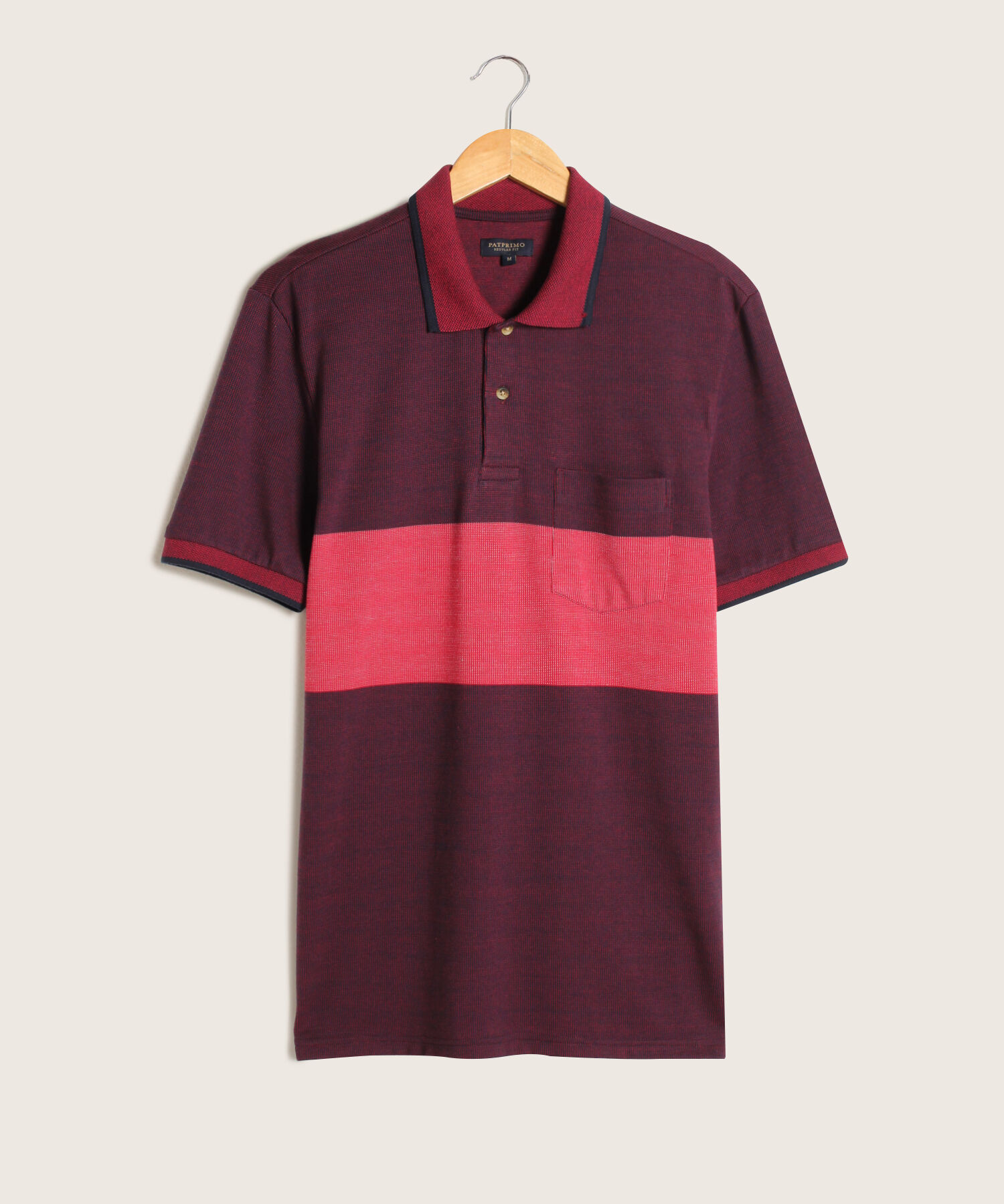 Polo Cuello Y Puño Tejido, Con Bolsillo, Preteñida