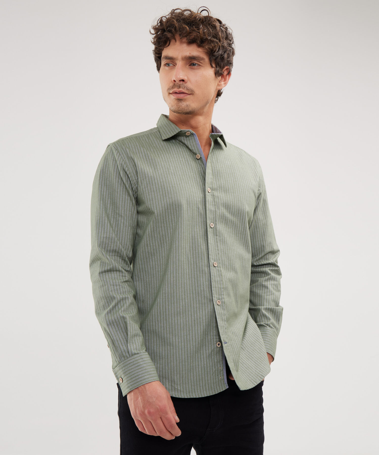 Camisa Manga Larga Preteñida