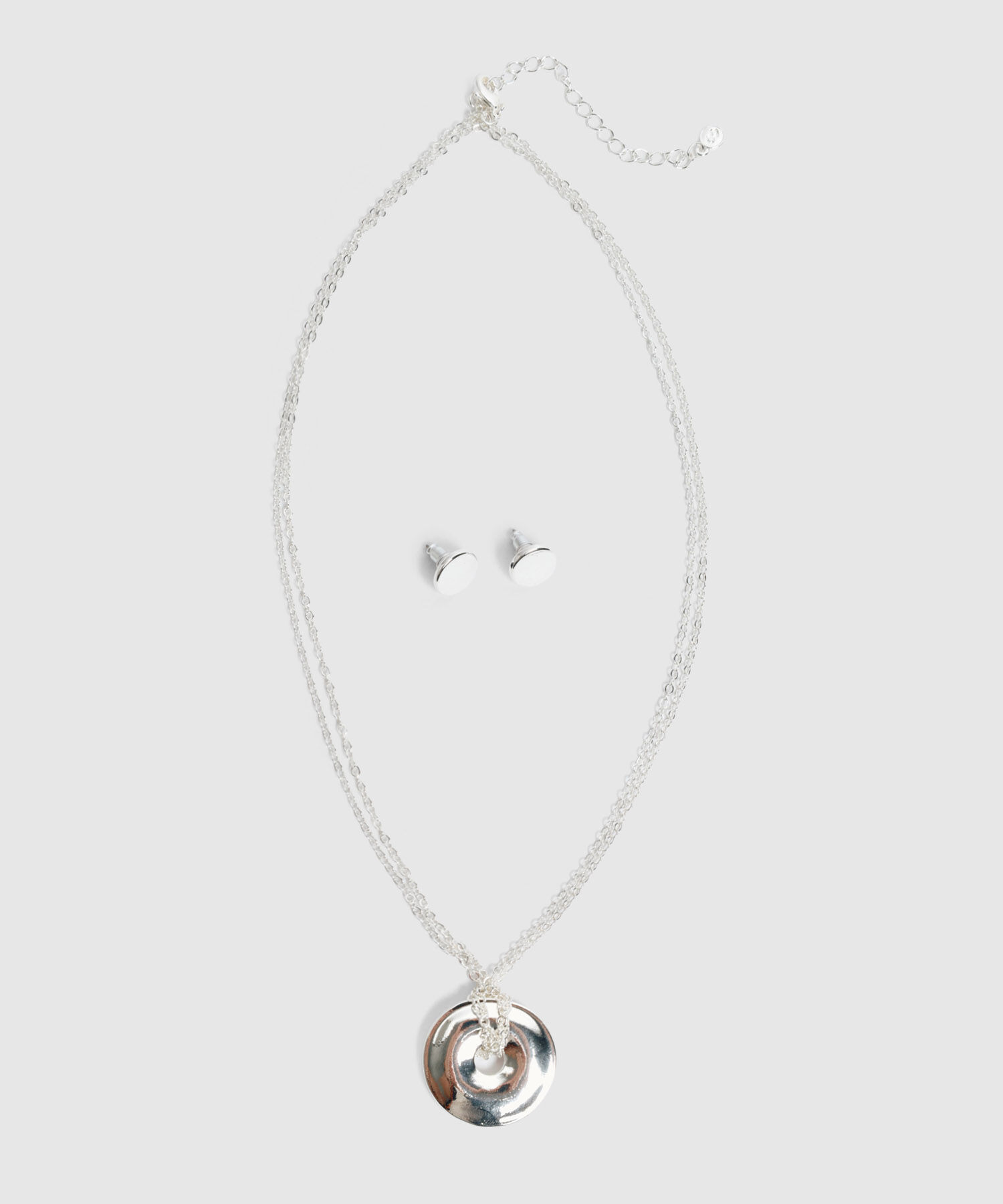 Set Collar y Aretes Circulares Mujer