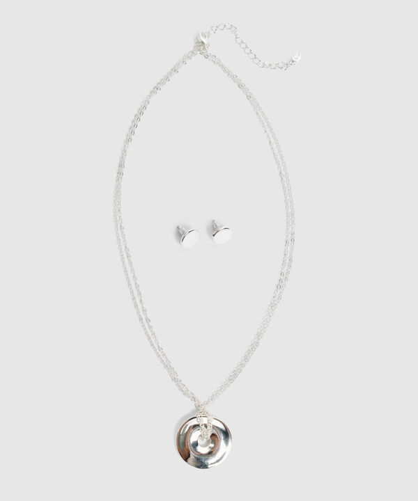 Set Collar y Aretes Circulares Mujer