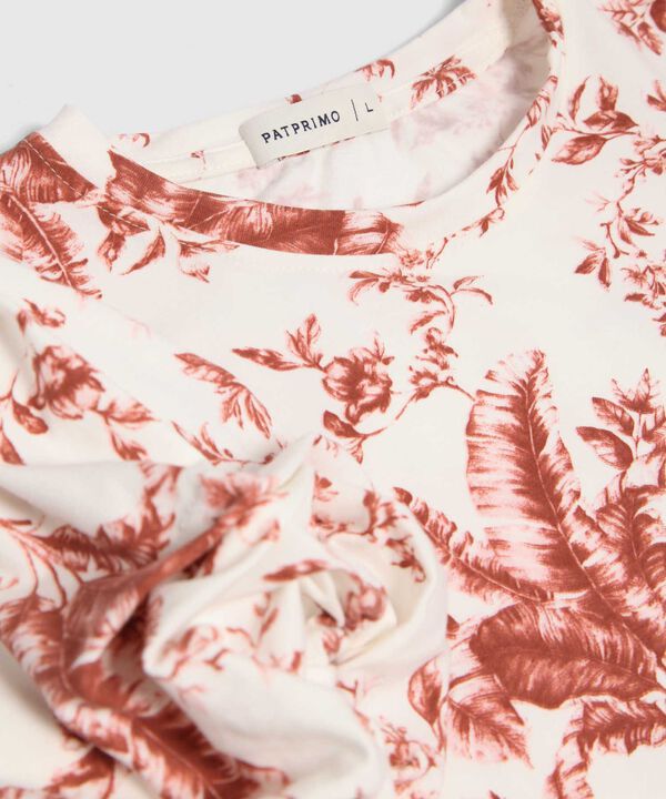 Camiseta Estampada Con Detalle En Mangas  image number null