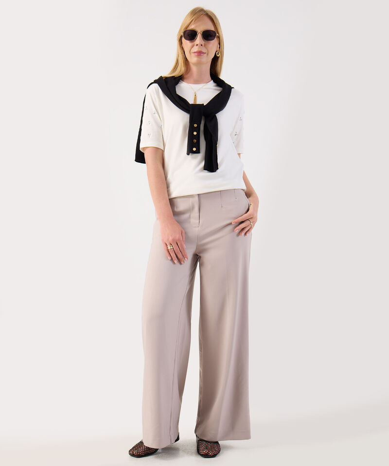 Camiseta Para Mujer Manga Corta Con Apliques De Brillo