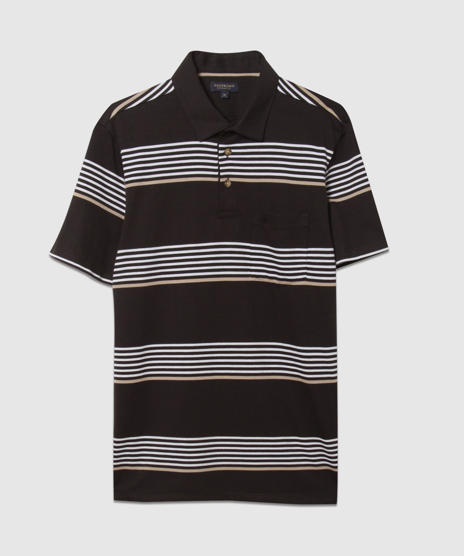 Polo Cuello Duro,  Textura, Regular Fit Con Bolsillo, Magia En El Caribe